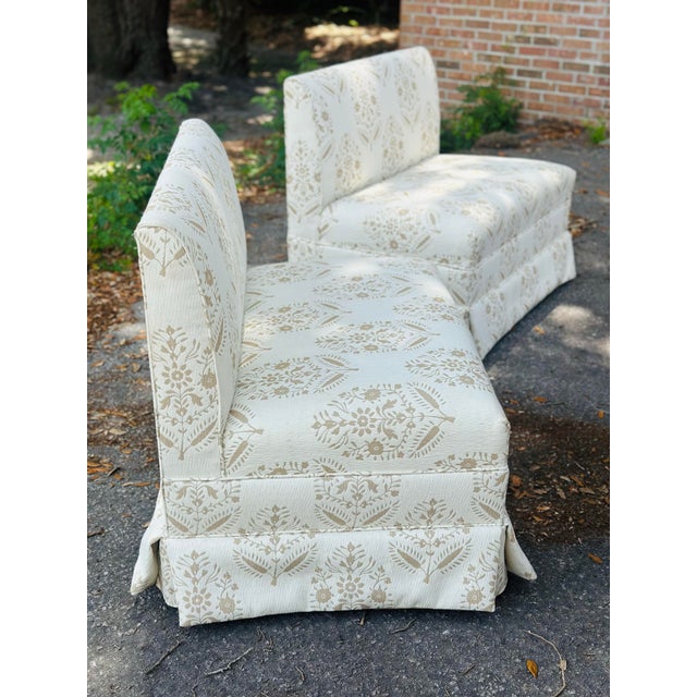 1980s Pair of Vintage Banquets, Recovered For Sale - Image 5 of 9