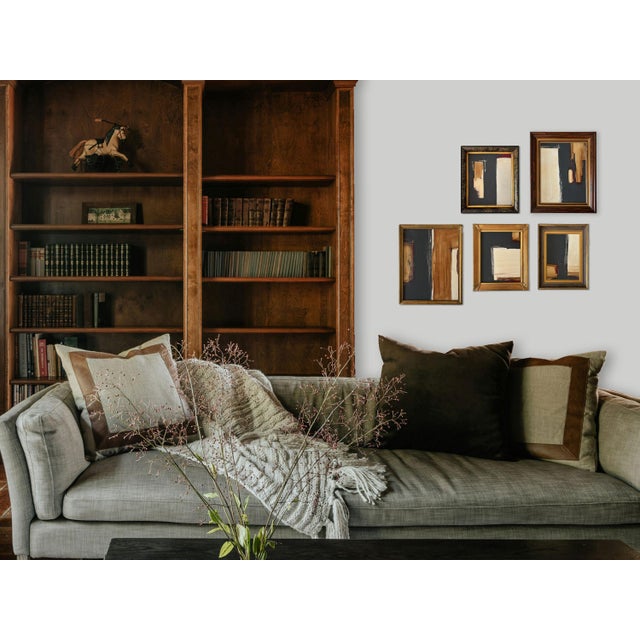 Abstract “Romantic” Abstract Art in Antique Frame, Transitional Living Room Art by JTS For Sale - Image 3 of 10