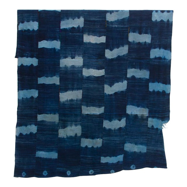 Indigo Crest Mud Cloth Throw For Sale