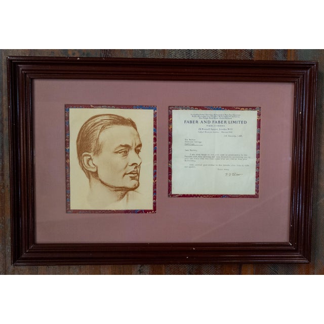 We are selling this well framed Autographed letter by T.S. Eliot. The letter is typed with Faber and Faber Limited header....