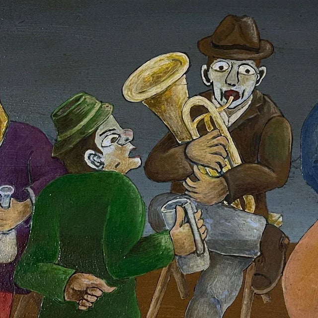 Oto Dobovišek, Rural Feast, 1973, Oil on Board, Framed For Sale - Image 4 of 11