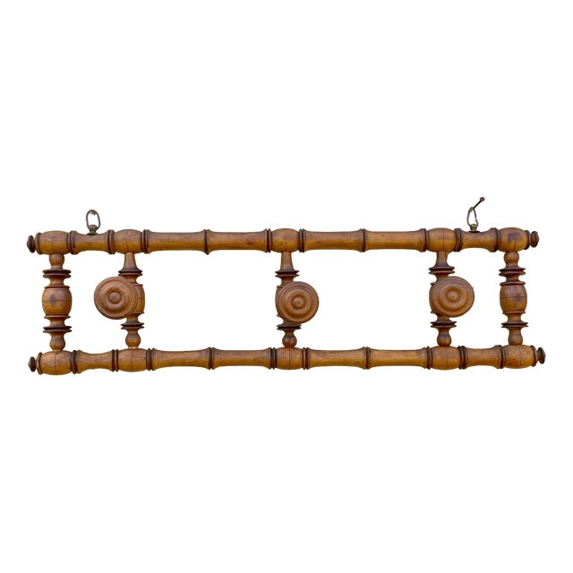 Vintage Wall Mount Coat Rack with Swivel Arms, 1890s For Sale