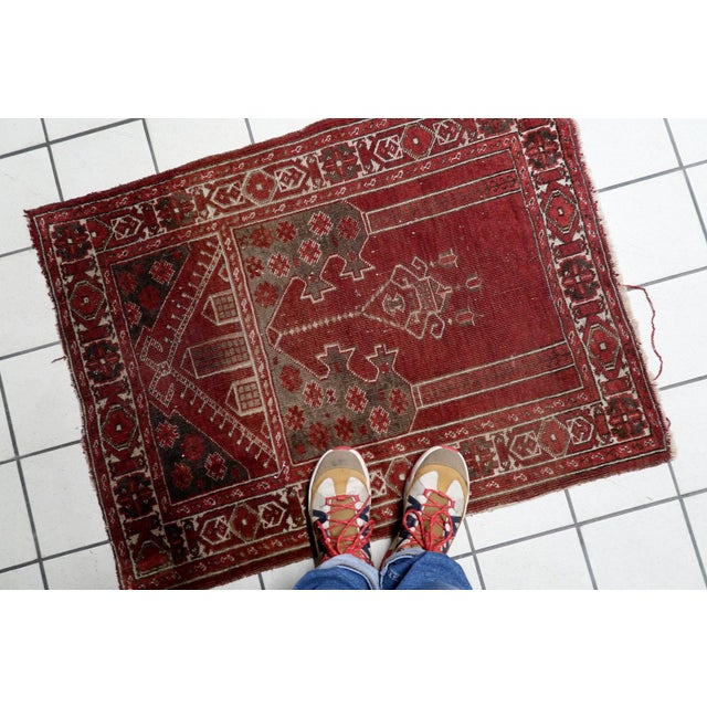 1920s 1920s, Antique Turkish Konya Handmade Prayer Rug 3 X 4 For Sale - Image 5 of 11