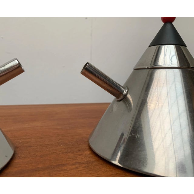 Japanese Postmodern Stainless Steel Kettle, Set of 2 For Sale - Image 12 of 18