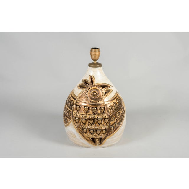 Mid-Century Modern Ceramic Table Lamp by Georges Pelletier, Vallauris, 1970s For Sale - Image 3 of 6