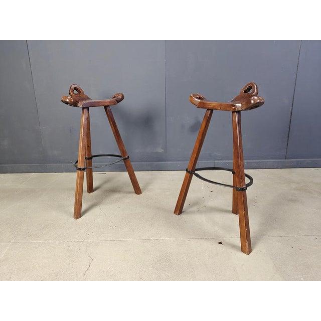 1960s Mid-Century Brutalist Bar Stools, 1960s, Set of 2 For Sale - Image 5 of 6