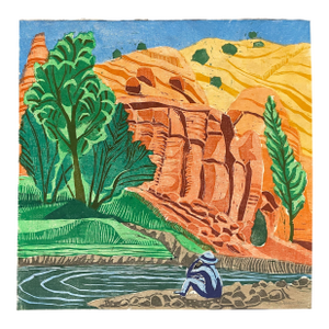 Steve Krauss Escalante Colorado Landscape Woodblock