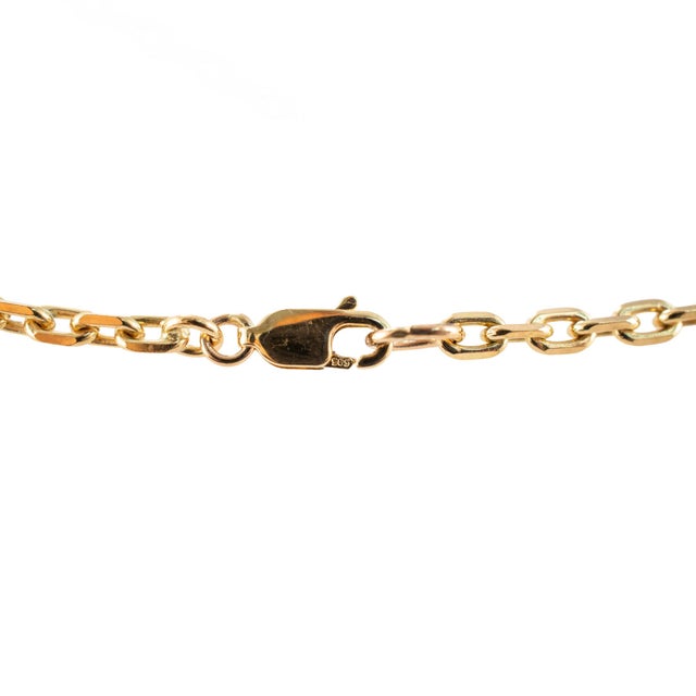 Unisex 14k Yellow Gold Solid 22.5” 3.1mm Biker Open Anchor Link Chain Necklace For Sale In Houston - Image 6 of 8