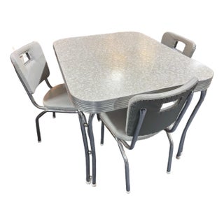 Hit Parade 1950's Formica Kitchette Table With 4 Chairs For Sale