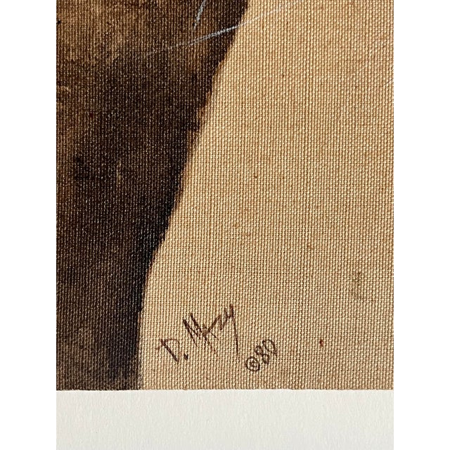 Contemporary 1980 Original Oil on Canvas Painting Mountain Lion by American Wildlife Artist Della Mazy For Sale - Image 3 of 8