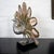 Metal Brass and agate peacock sculpture with lights For Sale - Image 7 of 11