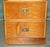 Military Campaign Side Tables with Green Leather, Set of 2 For Sale - Image 4 of 18