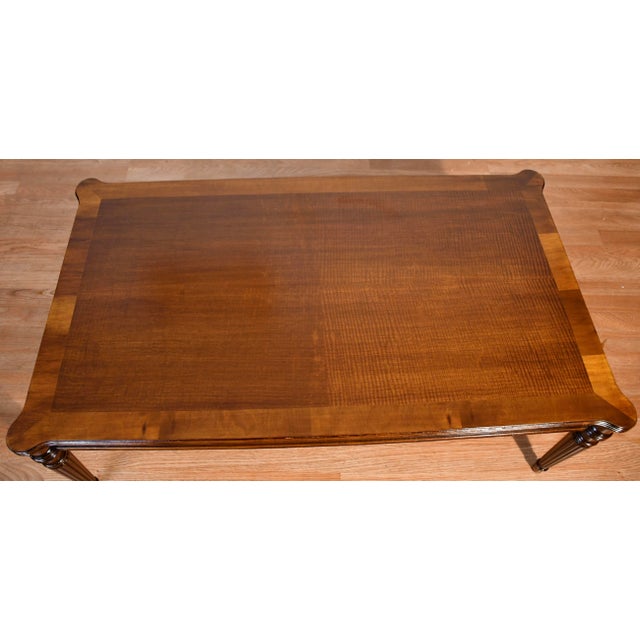 English 1950s Henredon English Style Walnut Coffee Table For Sale - Image 3 of 18