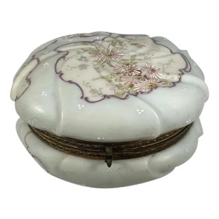 19th Century Wave Crest Jewelry Box: C.F. Monroe Helmschmied Swirl Opal Ware For Sale