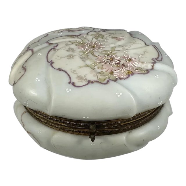 19th Century Wave Crest Jewelry Box: C.F. Monroe Helmschmied Swirl Opal Ware For Sale