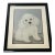 Sweet White Poodle Puppy Dog Portrait Original Art Painting Signed For Sale