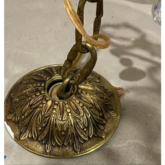 Antique Spanish Metal & Crystal 5-Light Chandelier For Sale - Image 11 of 11
