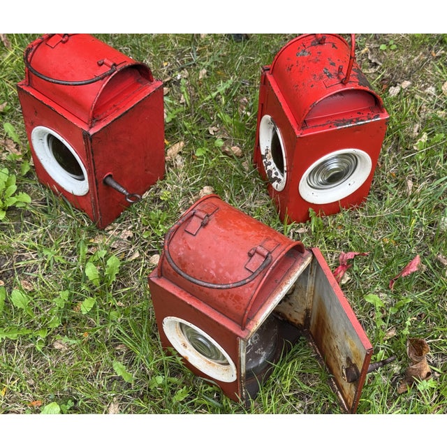 Vintage Railway Signal Lanterns, Austria, 1930s, Set of 3 For Sale - Image 12 of 17