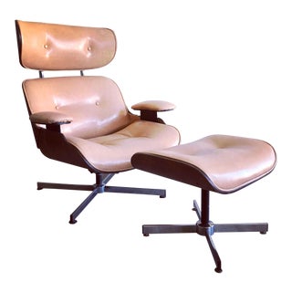 Mid-Century Plycraft Bentwood Lounge Chair With Ottoman For Sale