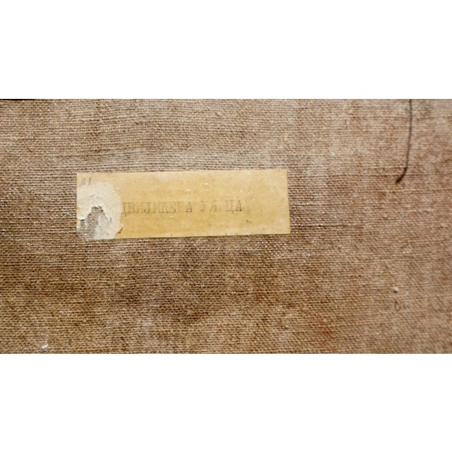 Mid Century Industrial Scene and Church Ruins Russian Cityscape by A. Verbitski For Sale - Image 4 of 6