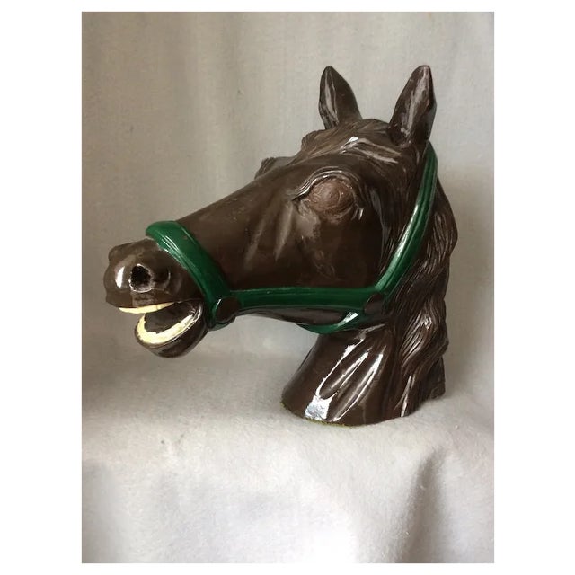 A vintage Sculpture of a Horse. The Sculpture is made from a composition type of material and is light weight. The Horse...