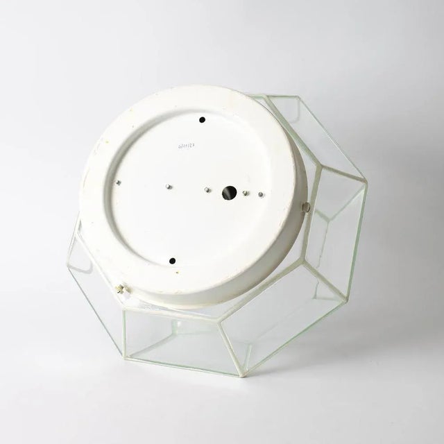 Metal Faceted Glass Wall or Ceiling Lamp from Glashütte Limburg, 1980s For Sale - Image 7 of 8
