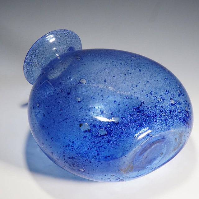Monumental Ercole Barovier - Barovier & Toso Efeso Blue Vase 1964 For Sale - Image 6 of 13