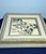 Beige Mid-Century Figural Seated Woman Ink Drawing in Ornate Gold Gilt Frame For Sale - Image 8 of 11