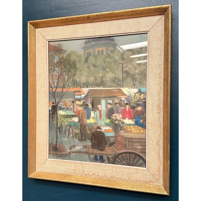 Gösta Larsson, Market Scene, 1950s, Oil on Panel, Framed For Sale - Image 12 of 18