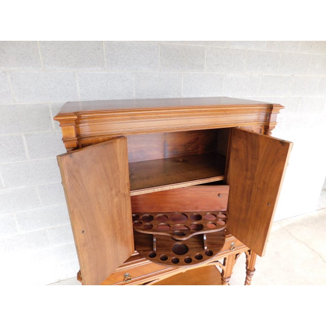Vintage Gothic Revival Style Liquor Bar Cabinet For Sale - Image 11 of 13
