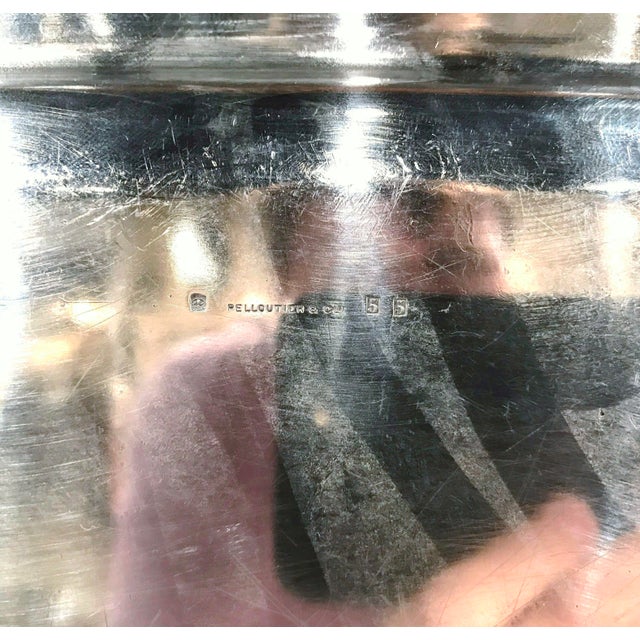 Silver 19th C. French Silver-Plated Monogrammed Tray by Pelloutier & Cie, Dated 1894 For Sale - Image 8 of 8