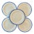 Antique Early 19th Century English Georgian Pearlware Creamware Blue Feather or Shell Edge Dinner Plates - Set of 5 For Sale