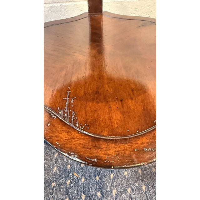 Wood Vintage Three-Tier Accent Table With Carved Details and Gilt Accents For Sale - Image 7 of 10