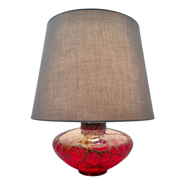 Art Deco Ikora Table Lamp in Glass attributed to Karl Wiedmann for WMF, Germany 1950s For Sale