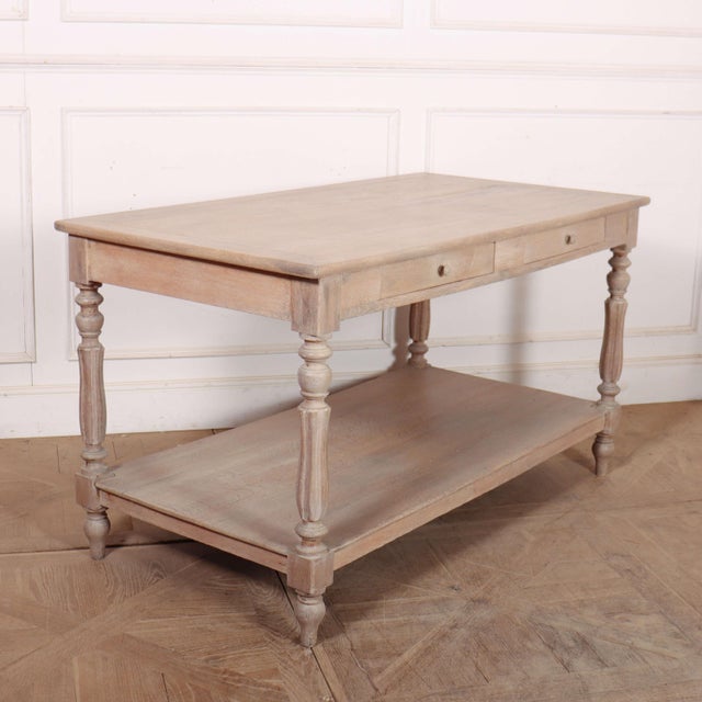 Wood French Bleached Drapers Table For Sale - Image 7 of 13