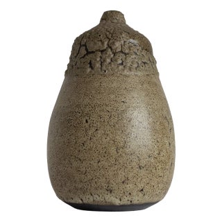 Textured Ceramic Single-Stem Vase, 1970s For Sale