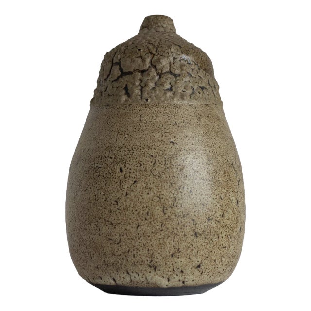 Textured Ceramic Single-Stem Vase, 1970s For Sale