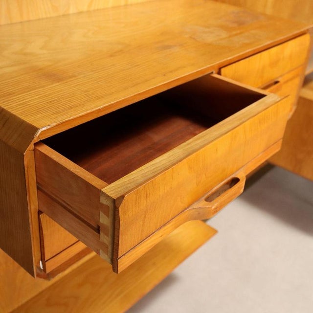 Wood Maple Wall Bookcase, 1960s For Sale - Image 7 of 16