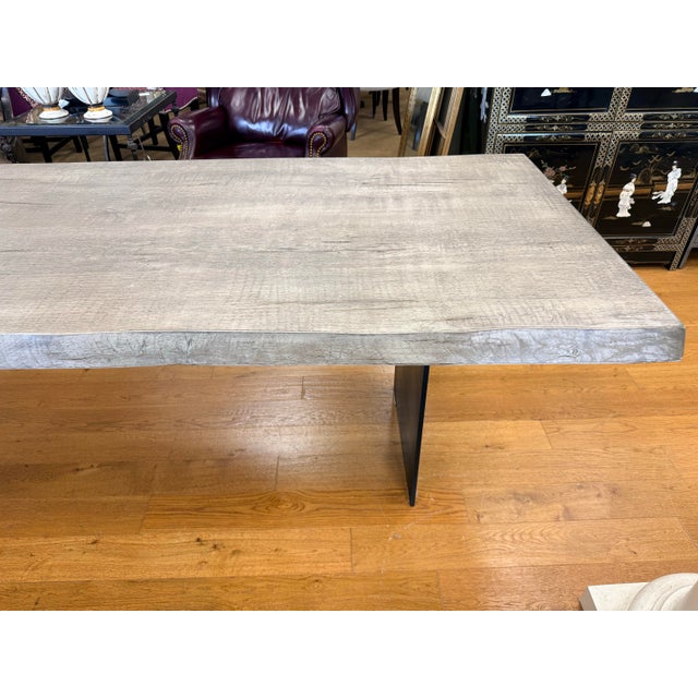 Gray Restoration Hardware Live Edge Dining Table Ten Feet For Sale - Image 8 of 10