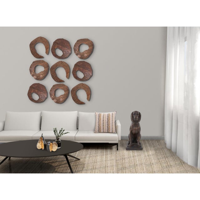 Abstract Wooden Trunk Art Set of 9 For Sale - Image 10 of 10