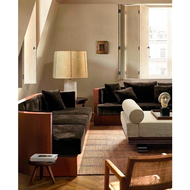 1980s Glass Bottle & Parchment Shade Lamp With Pine Box in the Style of Luis Barragán For Sale - Image 12 of 12