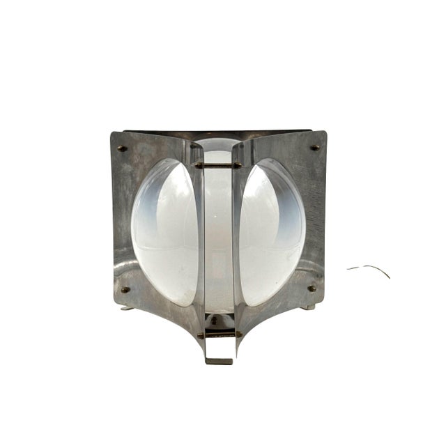 Silver Space Age Table Lamp, Italy 1970s For Sale - Image 8 of 17