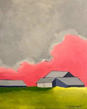 "Frank's Farm #8" Contemporary Landscape Giclee on Canvas; S/N Ed. By Jennifer Rynbrandt