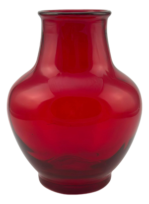 Mid-Century Modern Red Glass Vase in Wave Pattern from Whitefriars, 1950s