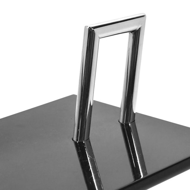 Silver 1980s Attributed to Elieen Gray Mobile Side Table For Sale - Image 8 of 9