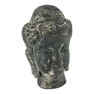 Vintage Chinese Clay Statue Soldier Head Bust