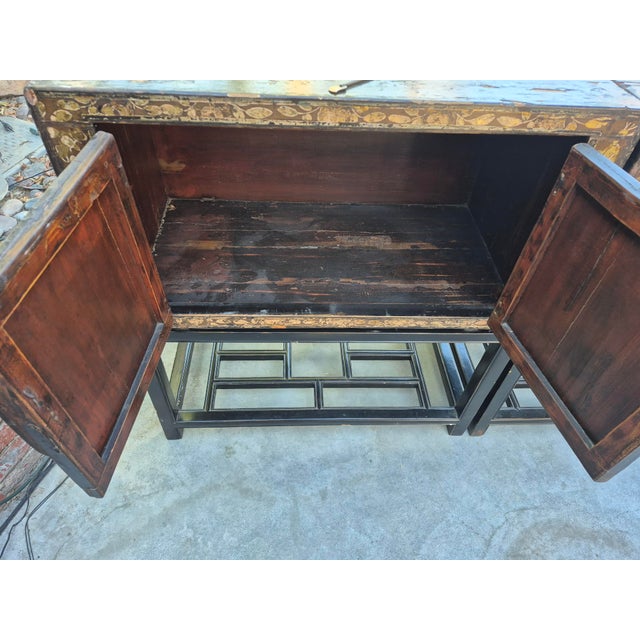 Paint Late 19th Century Qing Dynasty Chinese Export Lacquer Cabinets For Sale - Image 7 of 18