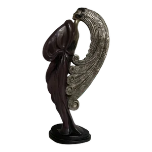 Claude Le Clerc Art Deco Lady Sculpture by Austin Productions, 1986, Hollywood Regency