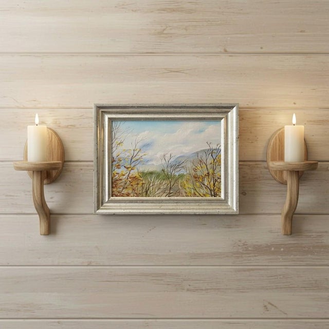 1970s 1970s Original Rachel Best Oil Painting-Nc Landscape-Framed Folk Art-Southern Mountain For Sale - Image 5 of 10