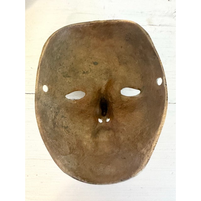 Art Deco Vintage Brass Venetian-Style/Mardi Gras Theatrical Mask For Sale - Image 3 of 8